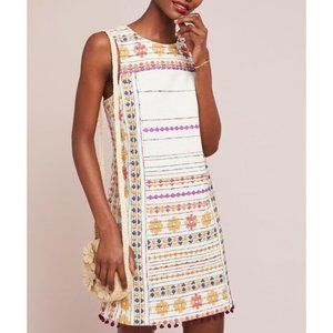 Anthropologie Akemi Kin Prudence Boho Embroidered Shift Sleeveless Dress